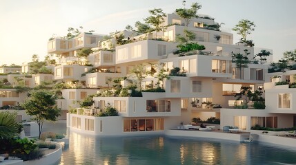 Obraz premium Futuristic Cityscape with Modern Architectural Models and Cutting-Edge Design Elements