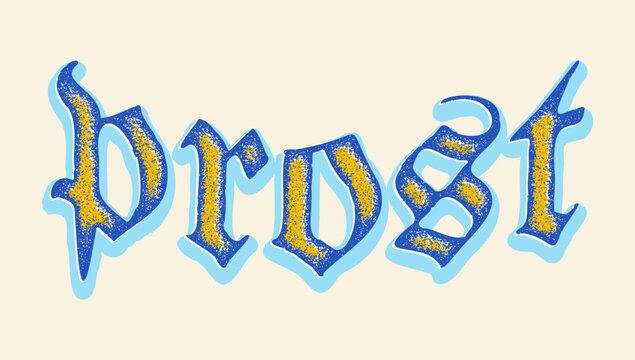 Vector vintage typographic poster for Oktoberfest. Vintage typography of prost in retro style.