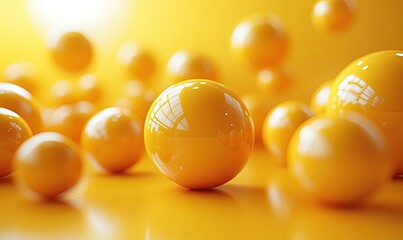 Abstract Yellow Spheres