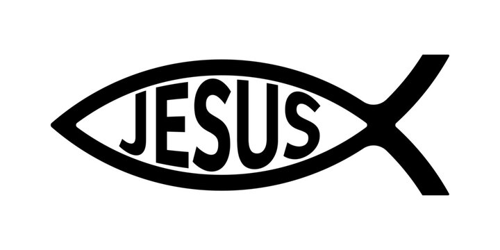 Religious symbol. Jesus fish symbol.