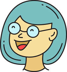 Nerd Woman Character Icon
