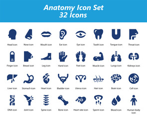 Anatomy Blue Icon Set