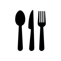 Knife, fork and spoon icon vector illustration isolated 