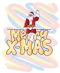 doodle pop art christmas background vector design