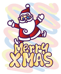 doodle pop art christmas background vector design