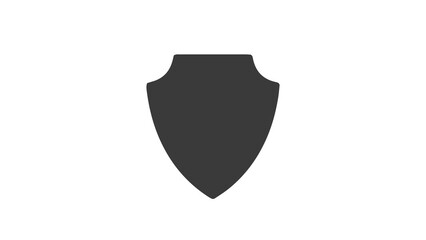 Vector shapes in form of different shields, coat of arms, badges, flat black fill, cyber security