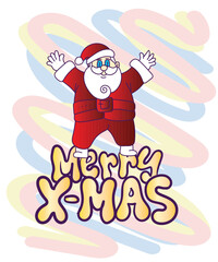 doodle pop art christmas background vector design