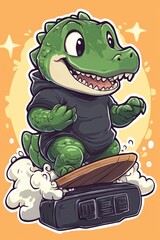 Cool Gator Surfer