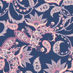 Paisley Damask ornament. Floral Seamless Vector pattern