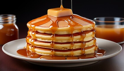 Pancakes with Caramel Syrup 