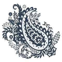 Vector paisley pattern. Vintage flowers Decorative ornament card, invitation, web design