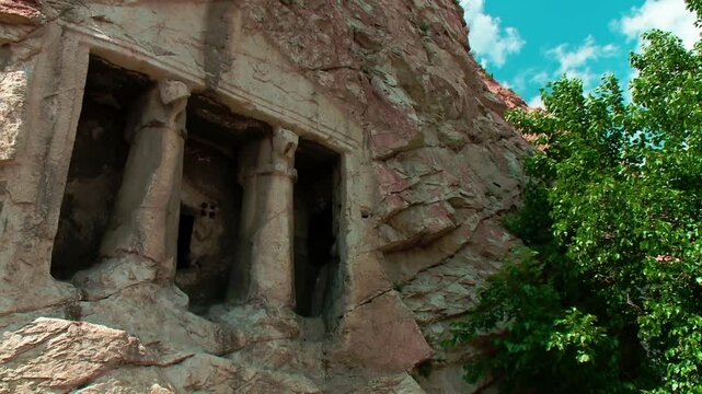 Historical rock tombs, Iskilip, Corum Turkey