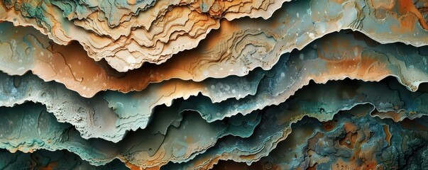 Fototapeta premium Granular textures with rough surfaces, Fantasy, Earthy, Watercolor, Emphasizing tactile detail