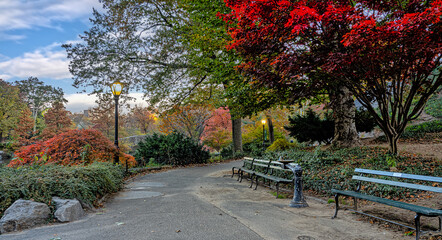 Gapstow Bridge in Central Park, late autumn