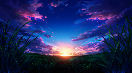 Anime Blue Sky Background Summer Wallpaper