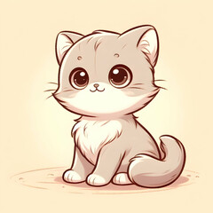 Animation cartoon baby cat kitten. Super cute