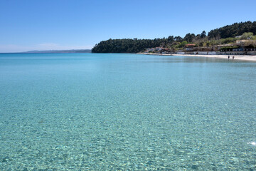 Kassandra coastline near town of Kallithea, Chalkidiki, Greece