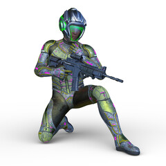 サイバー戦士　3DCGレンダリング