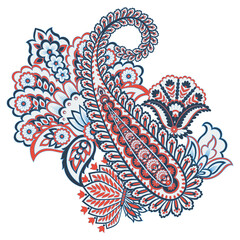 Paisley vector isolated pattern. Floral Vintage illustration