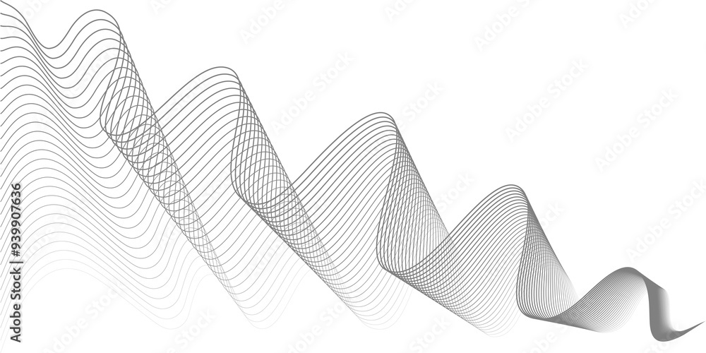 Poster abstract gray wave creates a smooth and dynamic background. minimalistic, futuristic design for tech