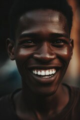 Joyful african man with bright smile
