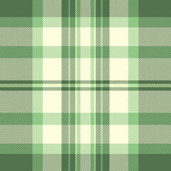 Picture seamless vector pattern, decoration background fabric plaid. Kilt check textile tartan texture in green and light yellow colors.