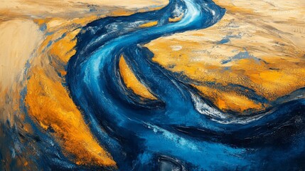 Abstract River Flow Painting