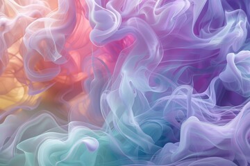 Obraz premium Vibrant smoke swirls in pastel colors