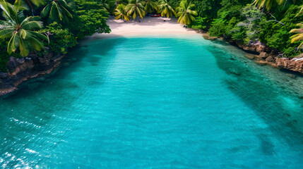 Obraz premium Aerial View Beach And Body Water