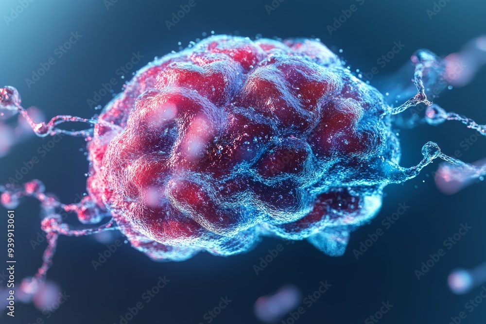 Poster a vibrant glowing brain in a fluid organic form symbolizing the dynamic energy of thought the fluidi