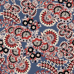 Stylish floral seamless paisley pattern. High-quality vector design