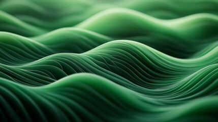 Obraz premium Surreal Green Waves Abstract Art