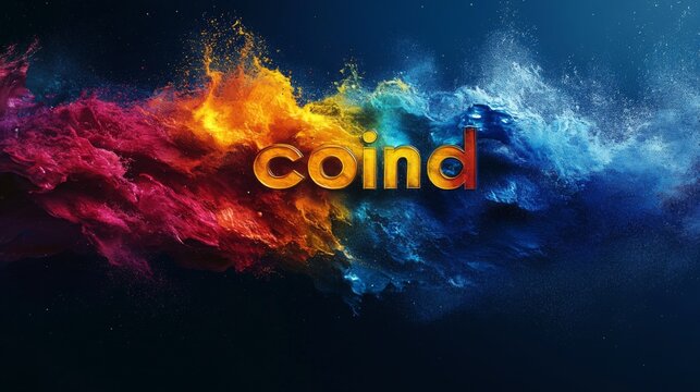 Colorful Explosion with Text Coind