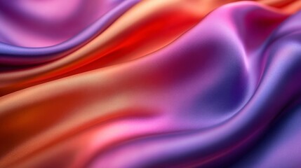 Obraz premium Vibrant Colorful Satin Fabric Close-Up