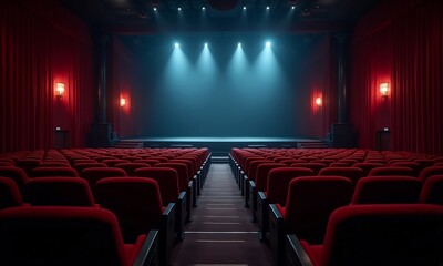 Fototapeta premium Empty auditorium awting the big performance ahead generated by 
