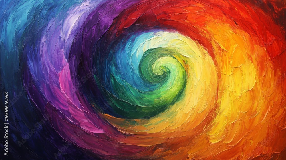 Poster Vibrant Abstract Swirl Painting