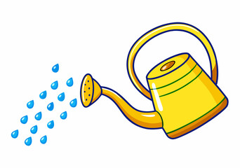 Watering can and water drops stock illustration © johndaly