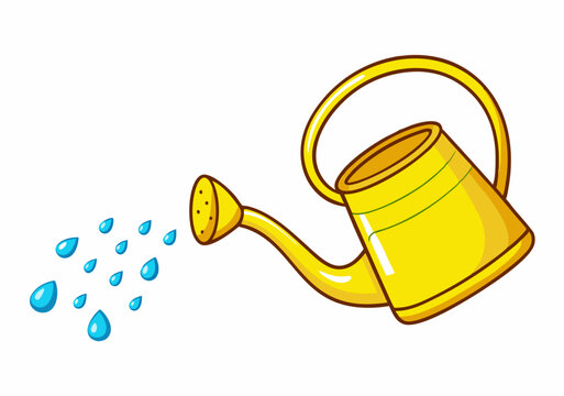 recommend clip art: Watering can and water drops stock illustration