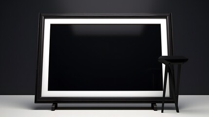 
Black wooden frame for print layout, luxury home decor, interior design, poster and downloadable artwork. Black Friday. Halloween