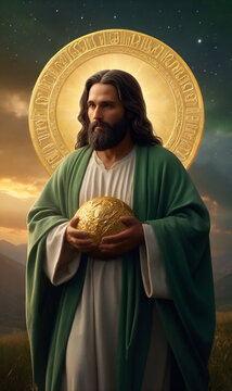 of St. Jude in divine setting, serene, radiant