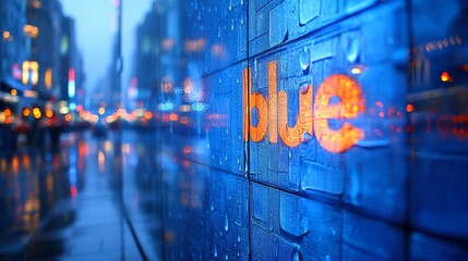 Obraz premium Urban Rainy Night Reflection