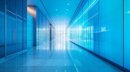 Modern Futuristic Glass Corridor