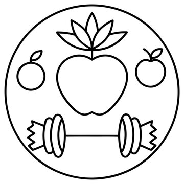 recommend clip art: Healthy lifestyle line art pattern