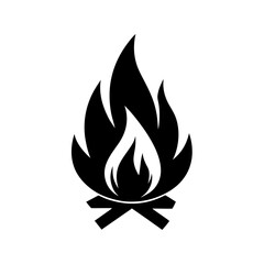 Modern and attractive logo of a bonfire for an autumn gathering 