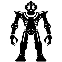 Robot silhouette vector art illustration