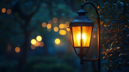 Nighttime Lantern in Mystic Garden