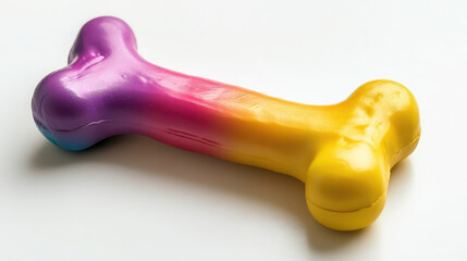 dog toy, colorful rubber bone on white background, pet entertainment, animal care, pet products, isolate, training, food, treat, play, game, canine, teether