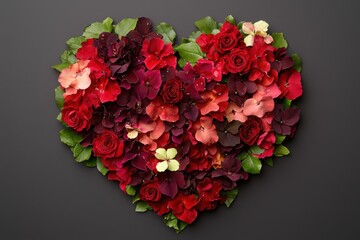 Fototapeta premium Vibrant heart-shaped floral arrangement