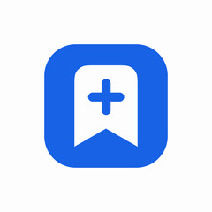 Obraz premium plus add bookmark icon vector