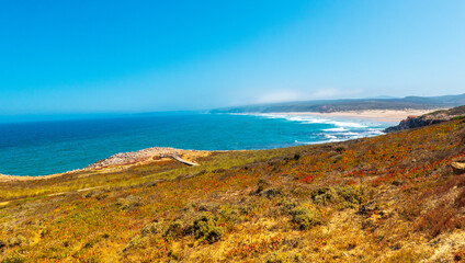 Praia do Bordeira, Portugal, in summer